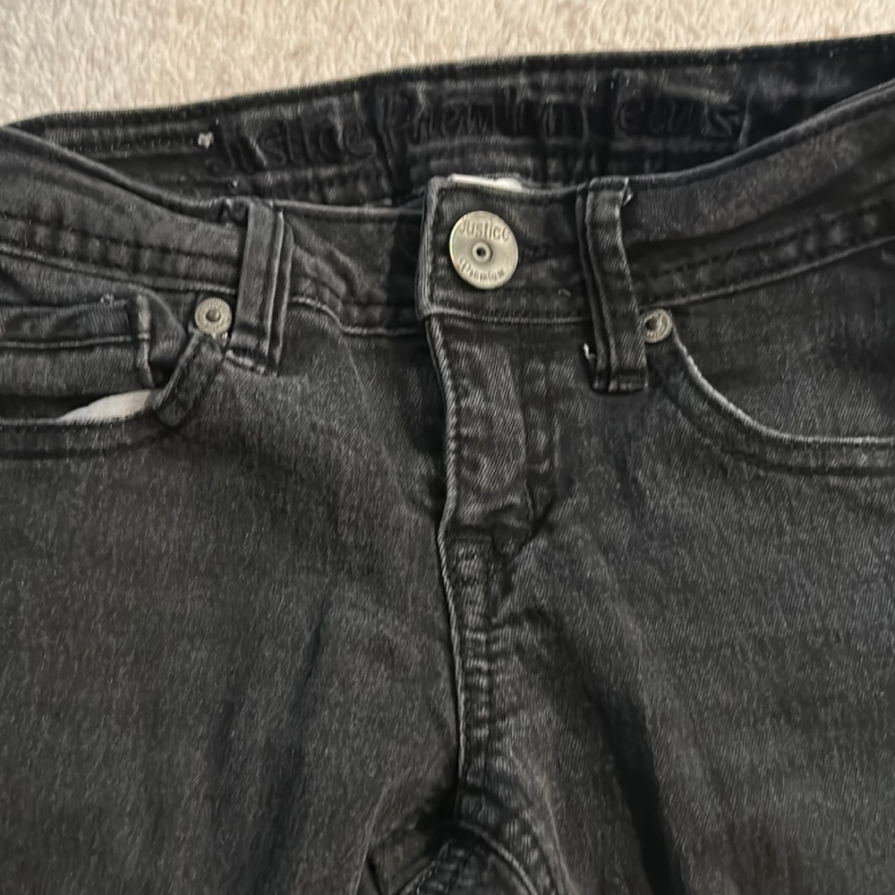 Girls justice black jeans size 7R
